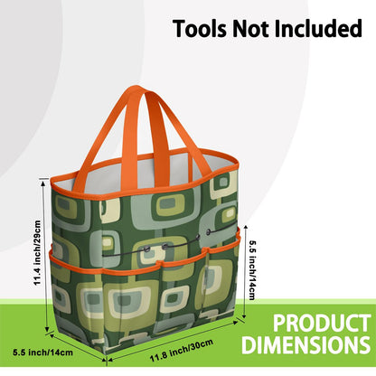 Mid Century Modern, Geometric, Groovy Green, Beige, Abstract, 60s 70s Retro, Mid Mod, MCM Garden Tool Bag