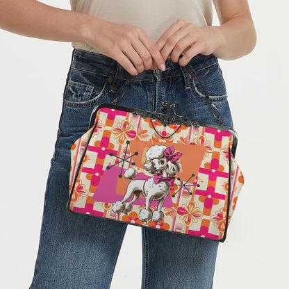 Atomic 50s Poodle Mid Century Modern Kisslock Crossbody Purse - Mid Century Modern Gal