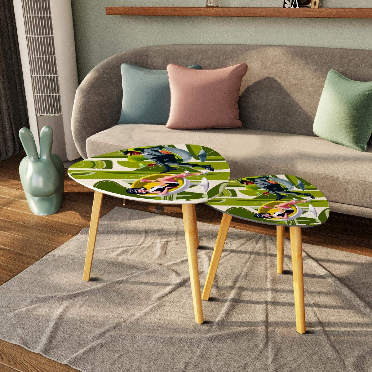 Mid Century Modern Groovy Mod Couple Cocktail Tables, Retro Nesting Tables - Mid Century Modern Gal