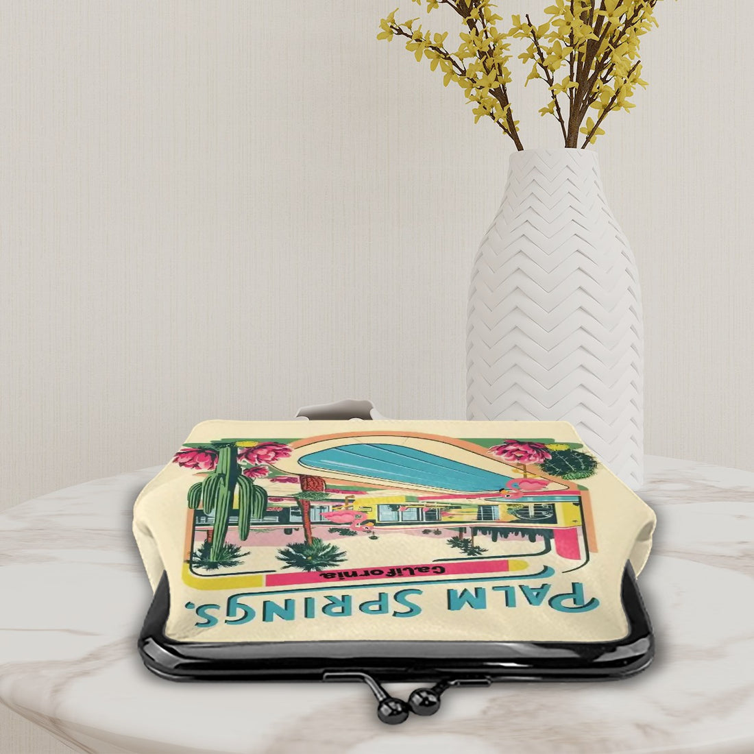 Palm Springs California Mid Century Modern Coin Purse – Retro Kitsch Accessory for Vintage Style Lovers - Mid Century Modern Gal