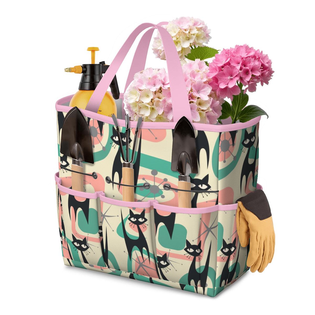 Atomic Cat Mid Century Modern Starburst Retro Kitsch Garden Tool Bag - Mid Century Modern Gal