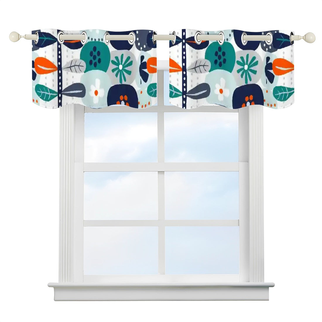 Scandinavian Modern orange Blue Modern Danish Curtain Valances - Mid Century Modern Gal