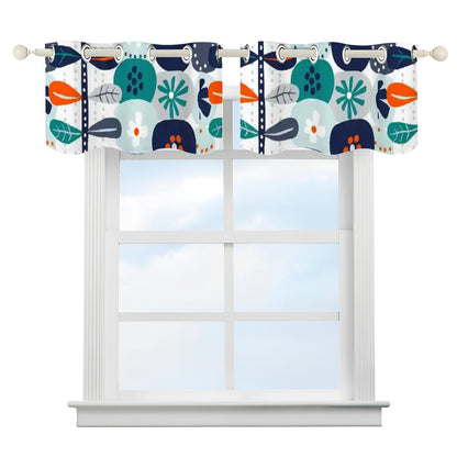 Scandinavian Modern orange Blue Modern Danish Curtain Valances - Mid Century Modern Gal