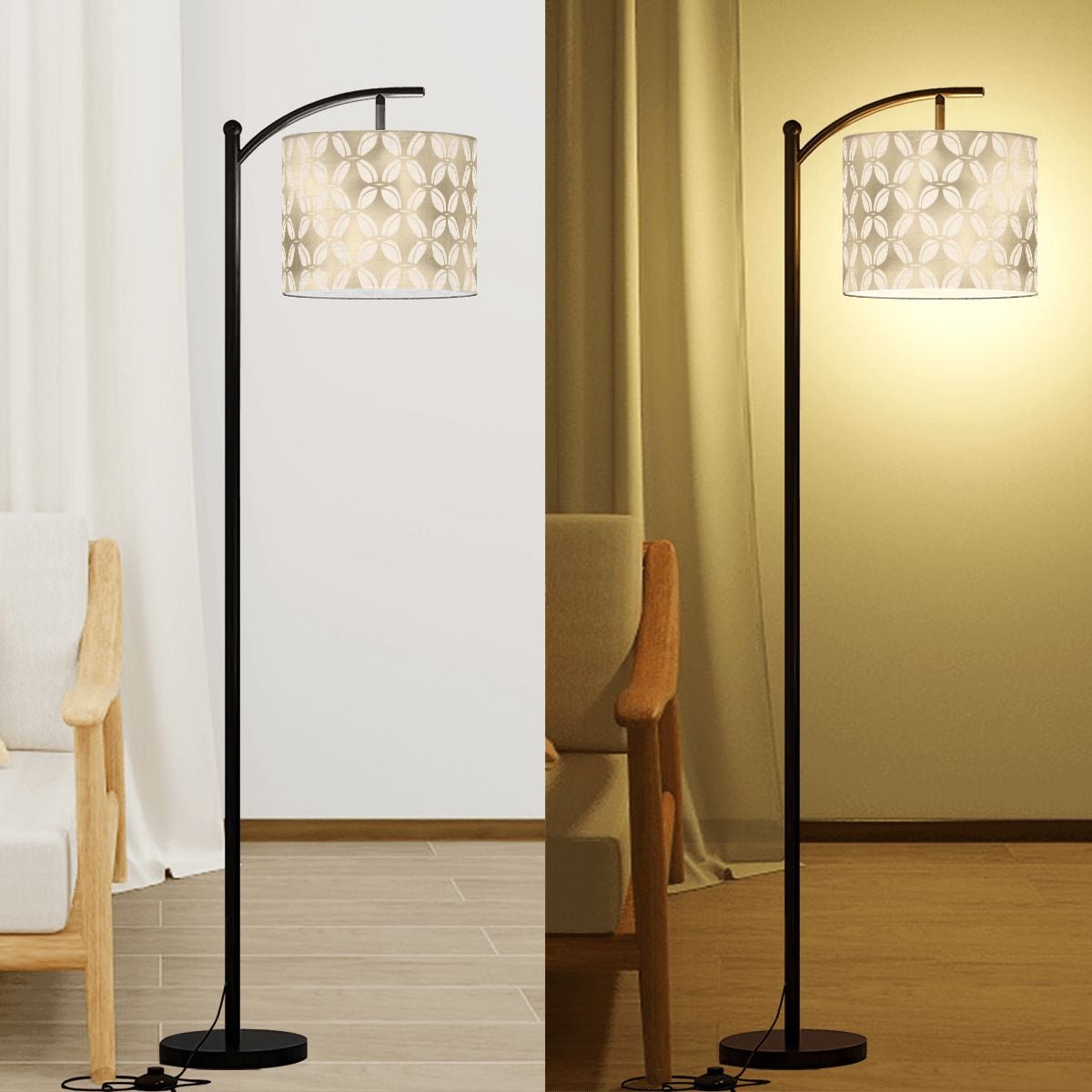Art Deco Diamond Designed Elegant Modern Lamp SHADE ONLY - For Arc Floor Lamps Only - Mid Century Modern Gal