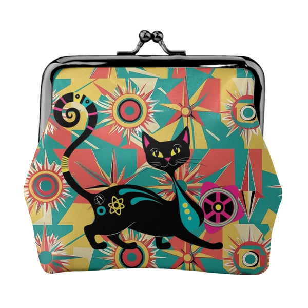 Atomic Cat Mid Mod Funky Fun Coin Purse