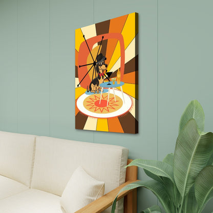 Dachshund Doxie Weiner Dog, Retro Mod Groovy Mid Century Modern Artwork - Mid Century Modern Gal