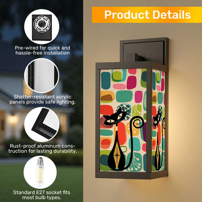 Atomic Cat Amoeba Designed Mid Century Modern Retro Patio Wall Light - Mid Century Modern Gal