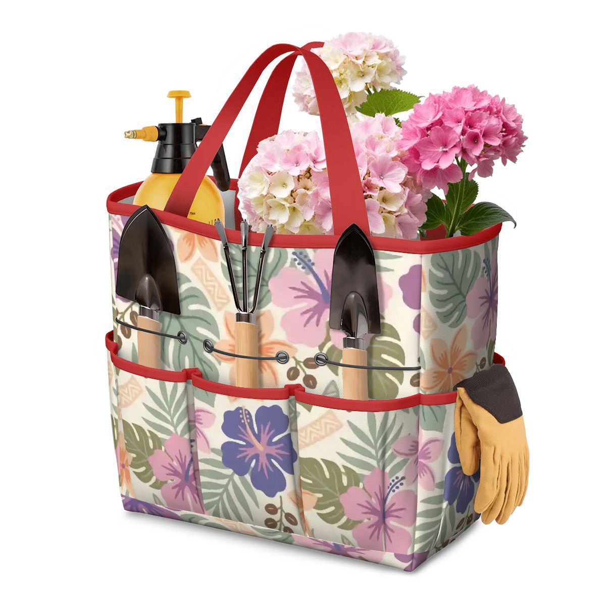 Retro Tropical Tiki Summer, Hawaiian Hibiscus Purple Garden Tool Bag