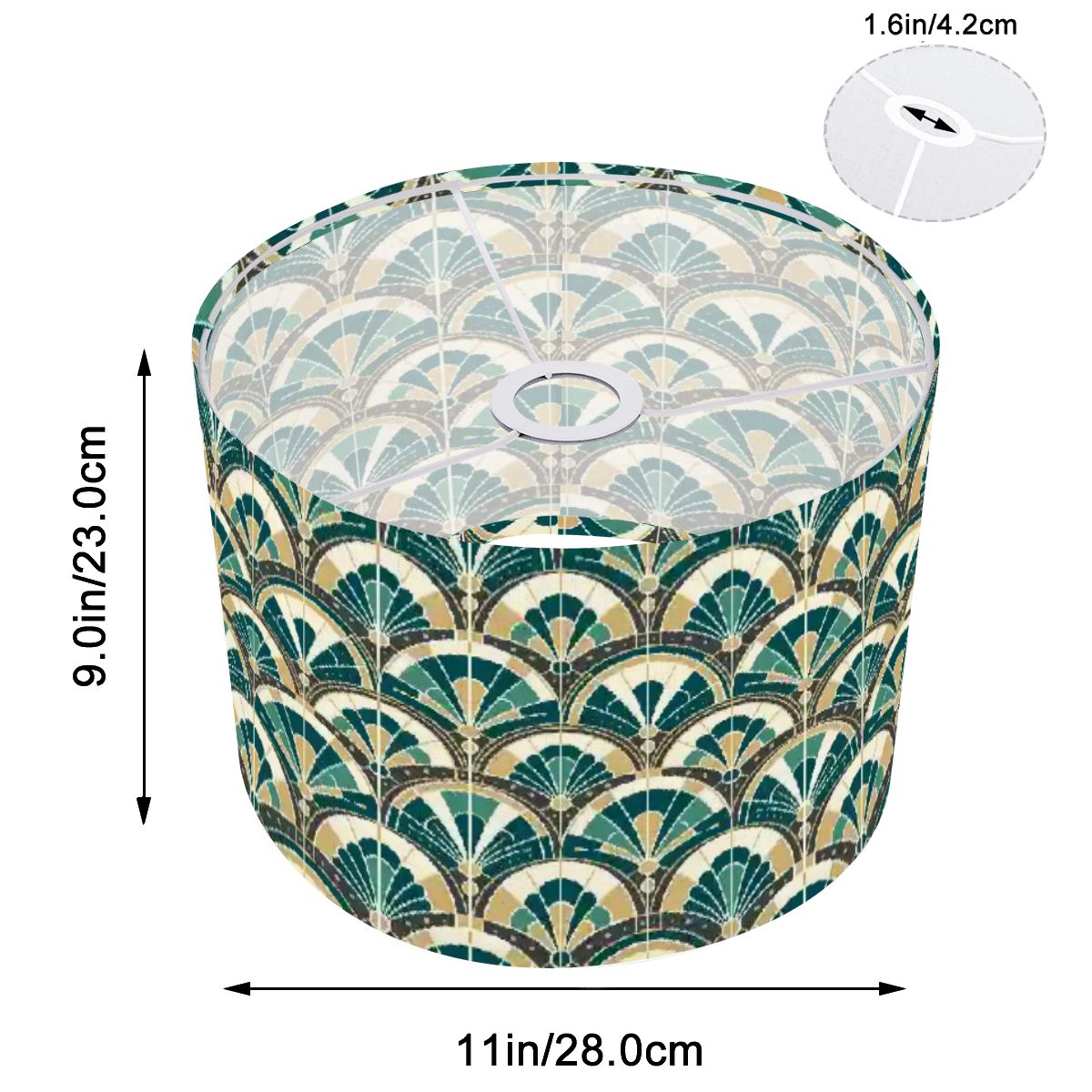 Art Deco Peacock Inspired Lamp SHADE ONLY - For Arc Floor Lamps Only - Mid Century Modern Gal