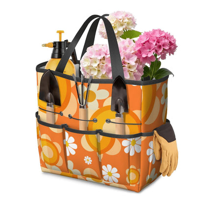 Flower Power Orange Groovy Mod Garden Tool Bag - Mid Century Modern Gal
