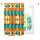 Mid Century Modern Curtain, Orange, Teal, Geometric Retro Design Single Panel - Mid Century Modern Gal