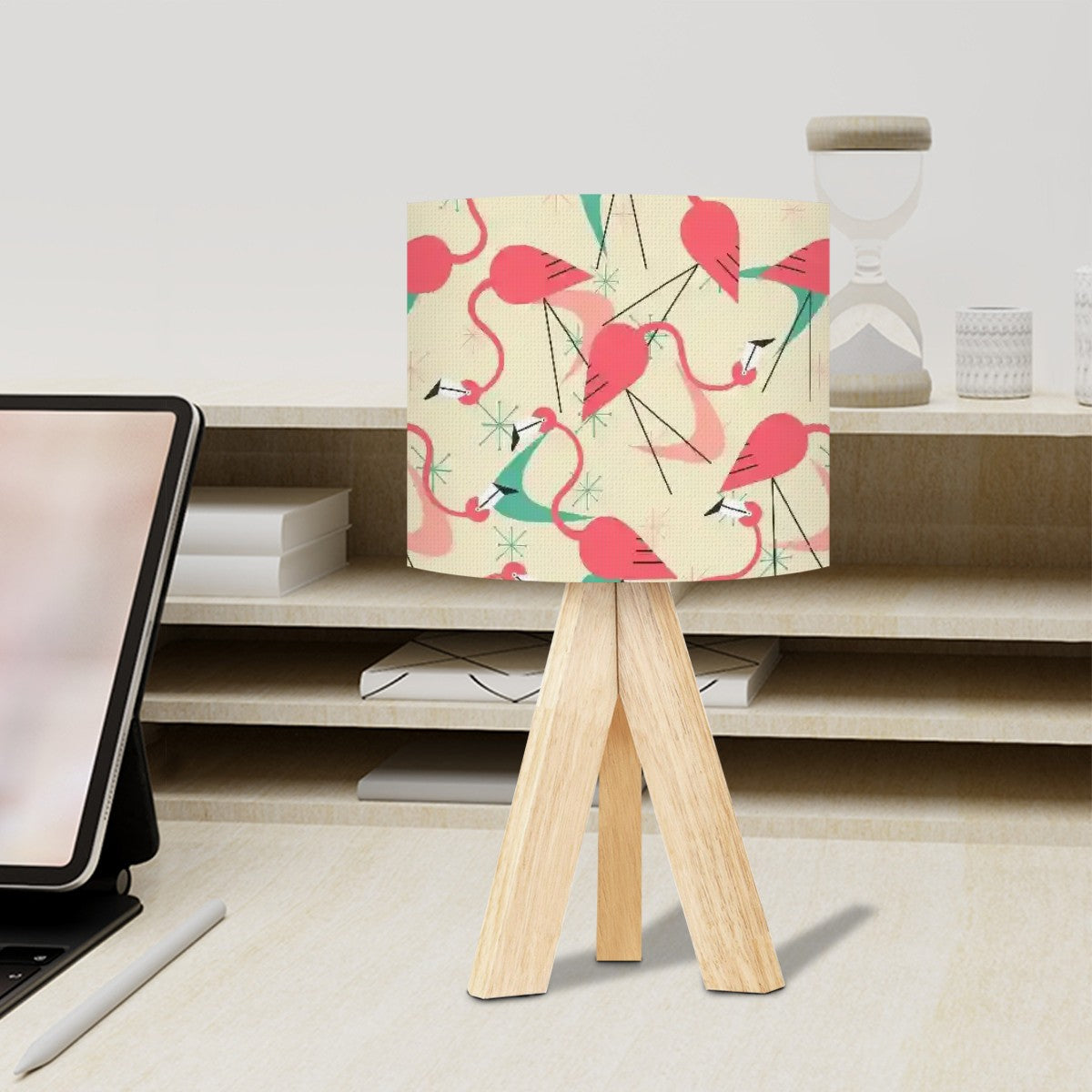Flamingo Kitschy Mod Retro Tripod Table Lamp - Mid Century Modern Gal