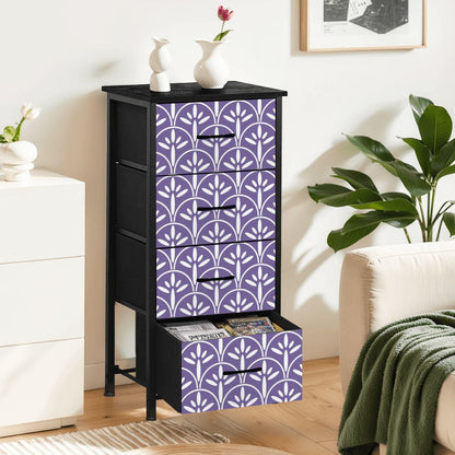 Mid Century Modern Stylish Art Deco Purple and White MCM 4-Drawer Dresser - Mid Century Modern Gal
