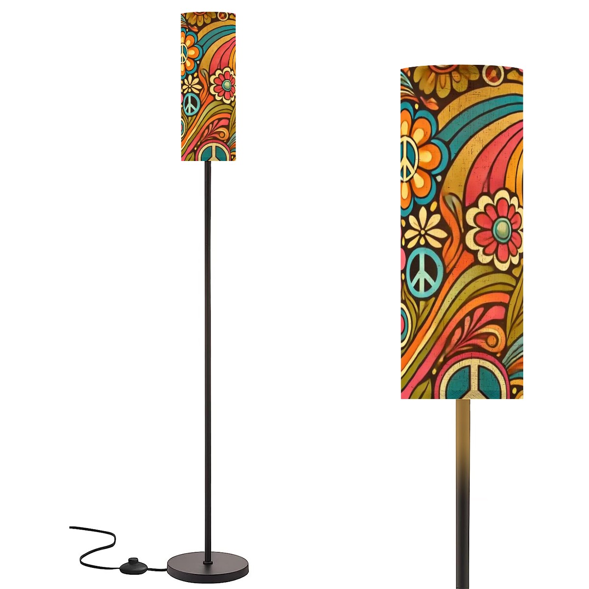 70s Style Hippie Retro Groovy Modern Floor Lamp