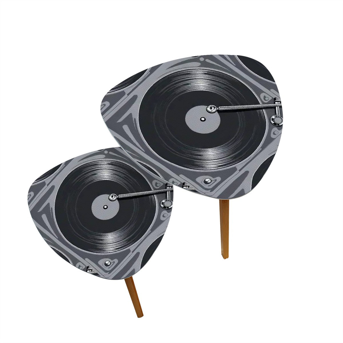 Retro Vinyl Record, Mid Mod Music Room, Livingroom Mid Century Modern Nesting Tables - Mid Century Modern Gal