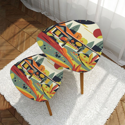 Mid Century Modern Scandinavian Fall Seasonal Mod Nesting Tables - Mid Century Modern Gal
