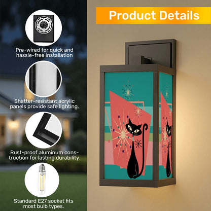 Mid Mod Atomic Cat Wall Sconce, Entry Way, Indoor Outdoor Sconce For Patio Wall Light - Mid Century Modern Gal