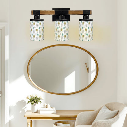 Franciscan Starburst Mid Mod White Teal Yellow MCM Vanity Light Fixture - Mid Century Modern Gal