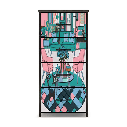 Mid Century Modern Furniture Atomic Cats Kitschy Mod Design 4-Drawer Dresser - Mid Century Modern Gal