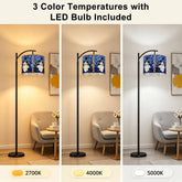 Halloween Stained Glass Style Ghost Haunted House Arc Floor Lamp - Mid Century Modern Gal