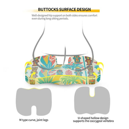 Mid Century Modern Tiki Designed Orthopedic Memory Foam Seat Cushion - Mid Century Modern Gal