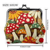Retro Groovy Mushroom Funky Mod Coin Purse for Women - Mid Century Modern Gal