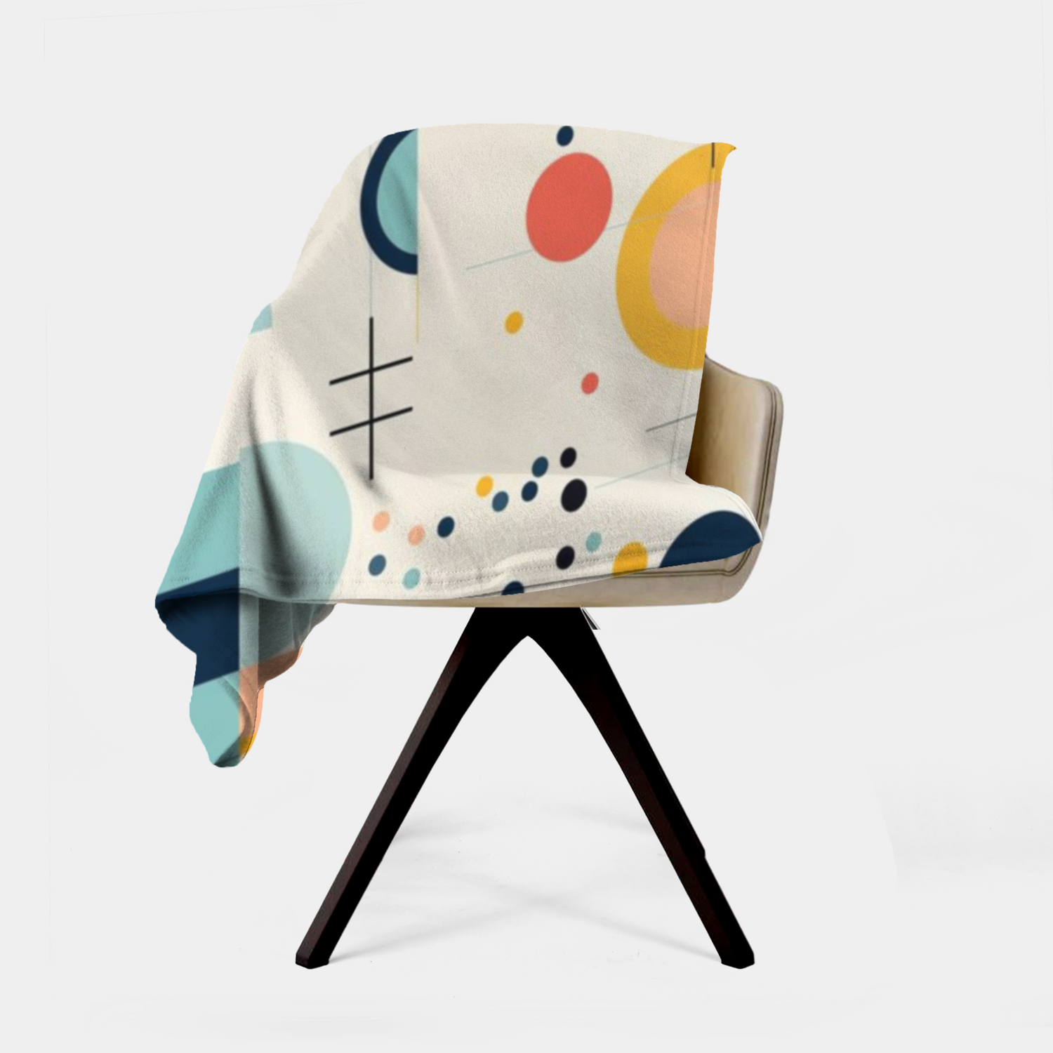 Bauhaus Designed Mid Mod Geometric Retro Sherpa Blanket