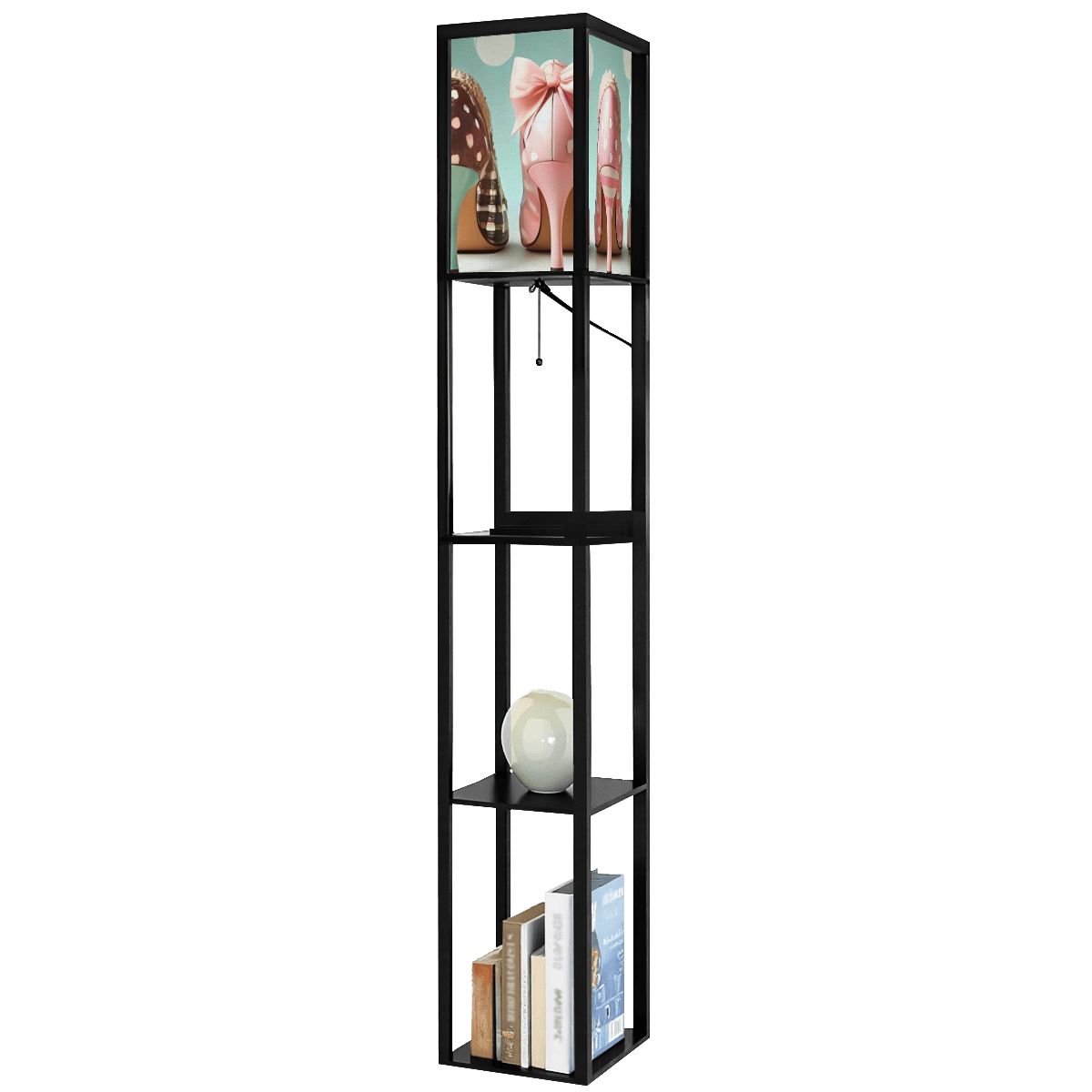 Shoe Lover Mid Mod Lampshade for Floor Lamp with Shelves - Mid Century Modern Gal