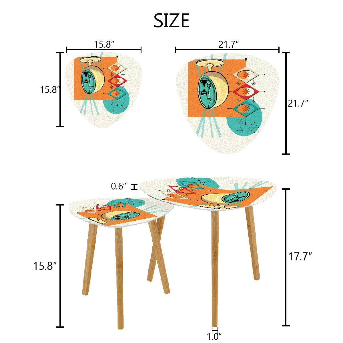 Atomic Cat Mid Century Modern Nesting Tables - Mid Century Modern Gal