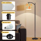 Modern Danish Scandinavian Floral Designed Mid Century Modern Arc Floor Lamp - Mid Century Modern Gal