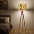 Atomic Cat Mid Century Modern Tripod Floor Lamp, Light Coral Orange, Green Mod Home Lighting - Mid Century Modern Gal