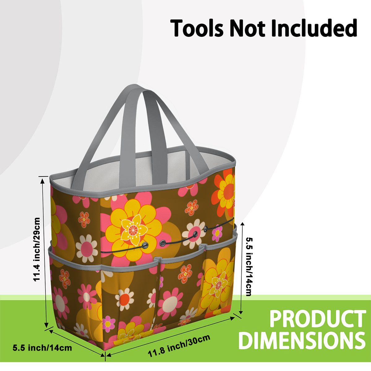 Retro 70s Groovy Flower Power Garden Tool Bag - Mid Century Modern Gal