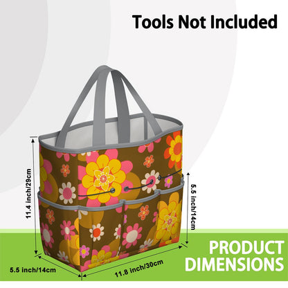 Retro 70s Groovy Flower Power Garden Tool Bag - Mid Century Modern Gal