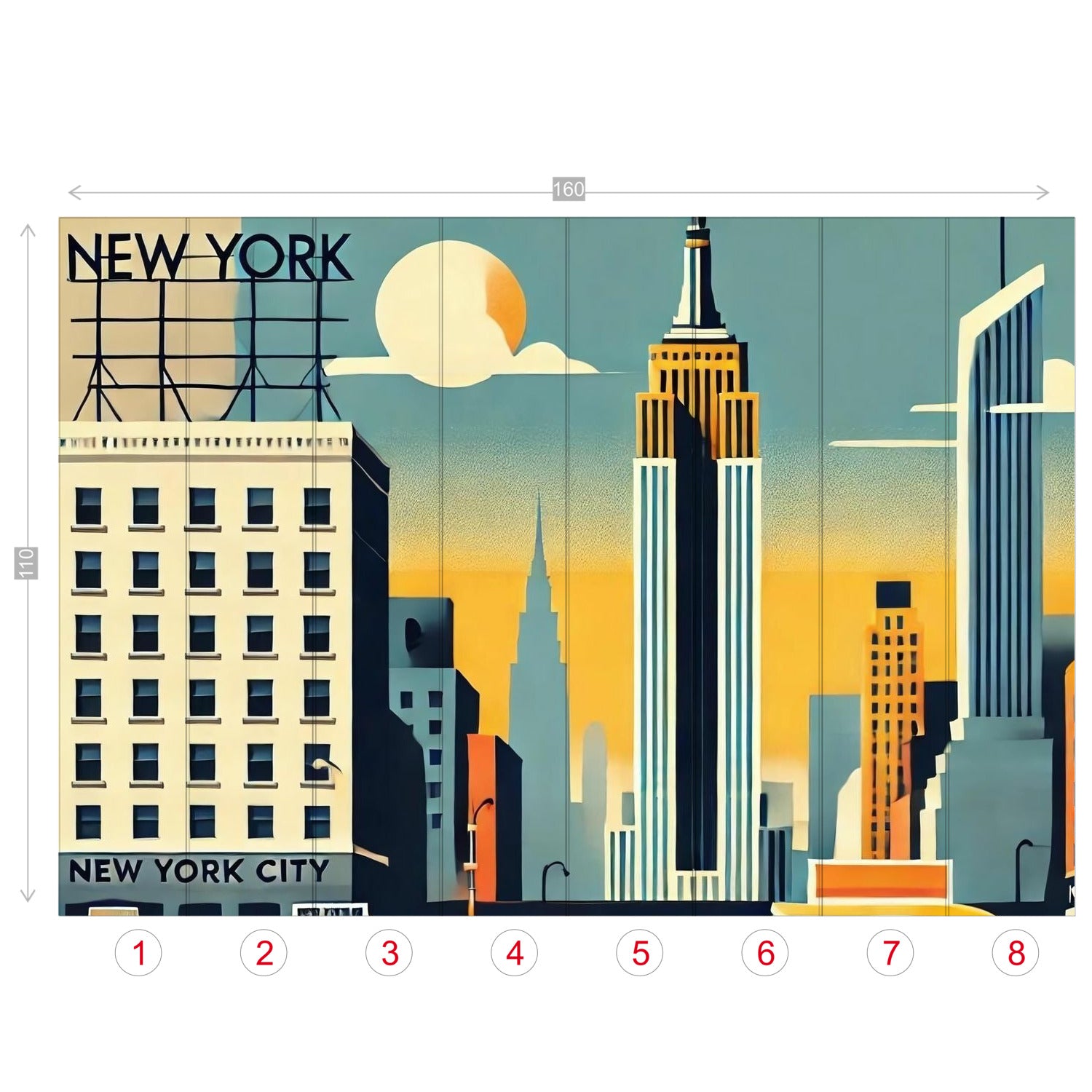 New York City Wallpaper, Peel And Stick Kitschy Fun Wall Murals