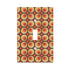 Retro Groovy Space Orbs, Orange Brown Faux Leather Texture Switch Cover 1-Gang 1 Toggle - Mid Century Modern Gal