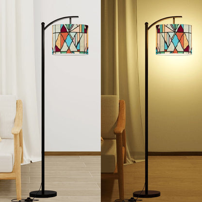 Mid Century Modern Faux Glass Stained Modern Designed Lamp SHADE ONLY - For Arc Floor Lamps Only - Mid Century Modern Gal