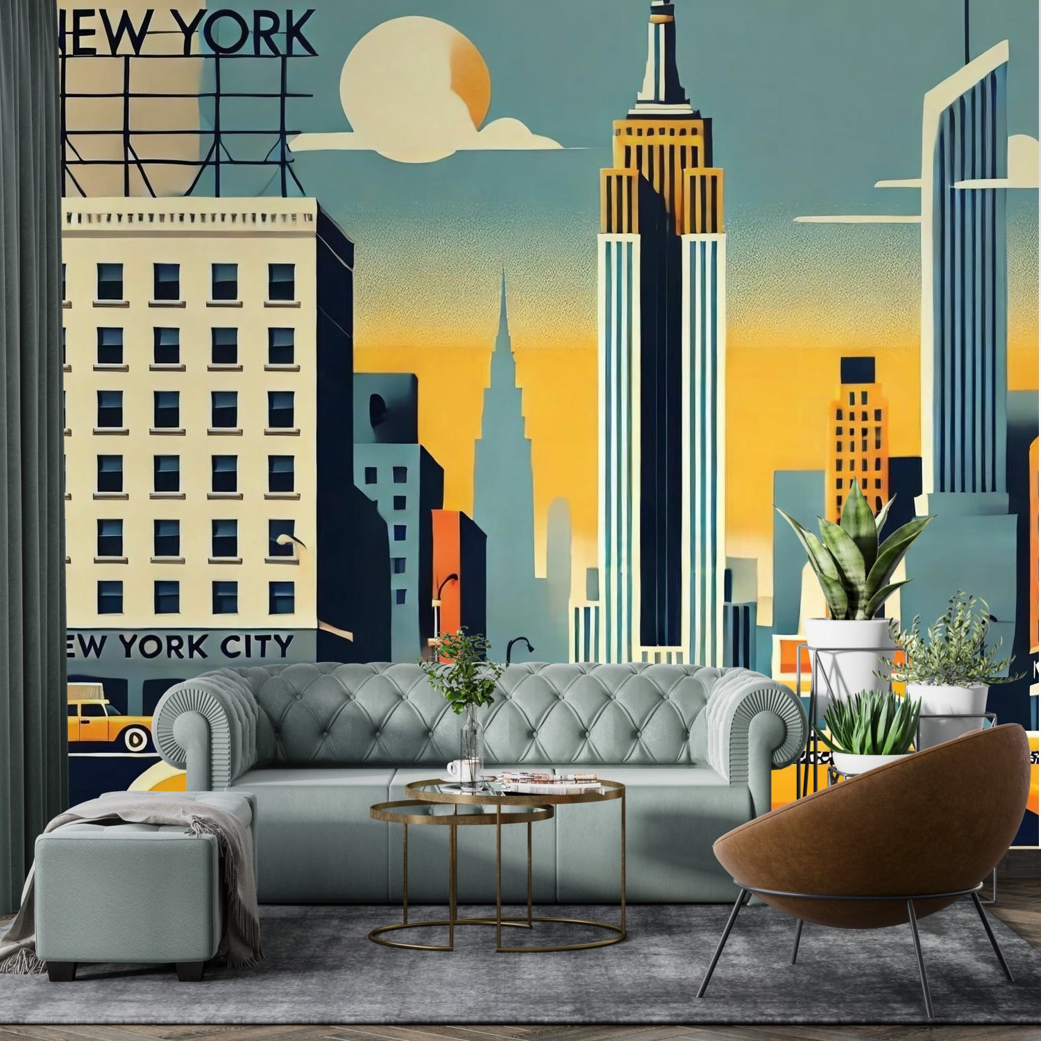 New York City Wallpaper, Peel And Stick Kitschy Fun Wall Murals