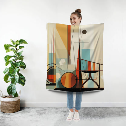 Mid Century Modern Bauhaus Designed Modernist Minky Blanket - Mid Century Modern Gal