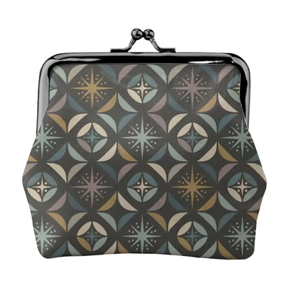 Mid Century Modern Elegant Gray Geometric Starburst Coin Purse