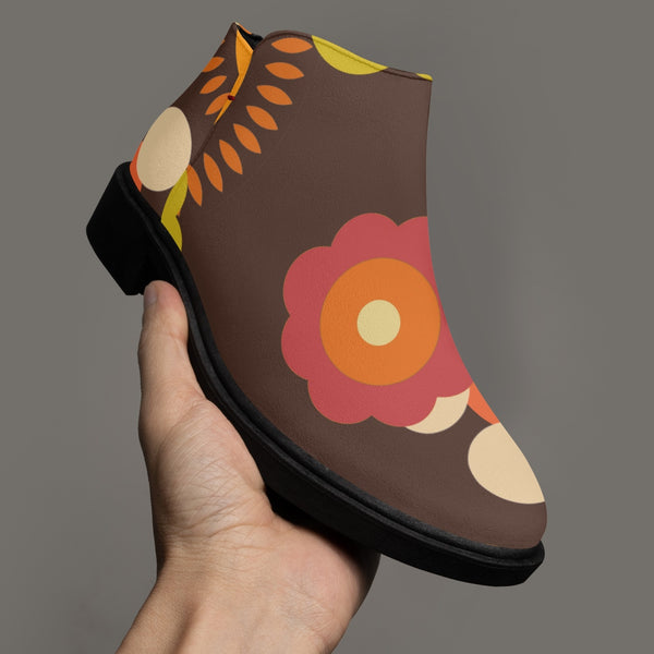 Retro Flower Power Shoe Boot, Trendy 70s Style