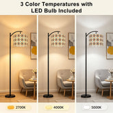 Mid Century Modern Interlocking Geometric, Terracotta Sage Charcoal Arc Floor Lamp - Mid Century Modern Gal
