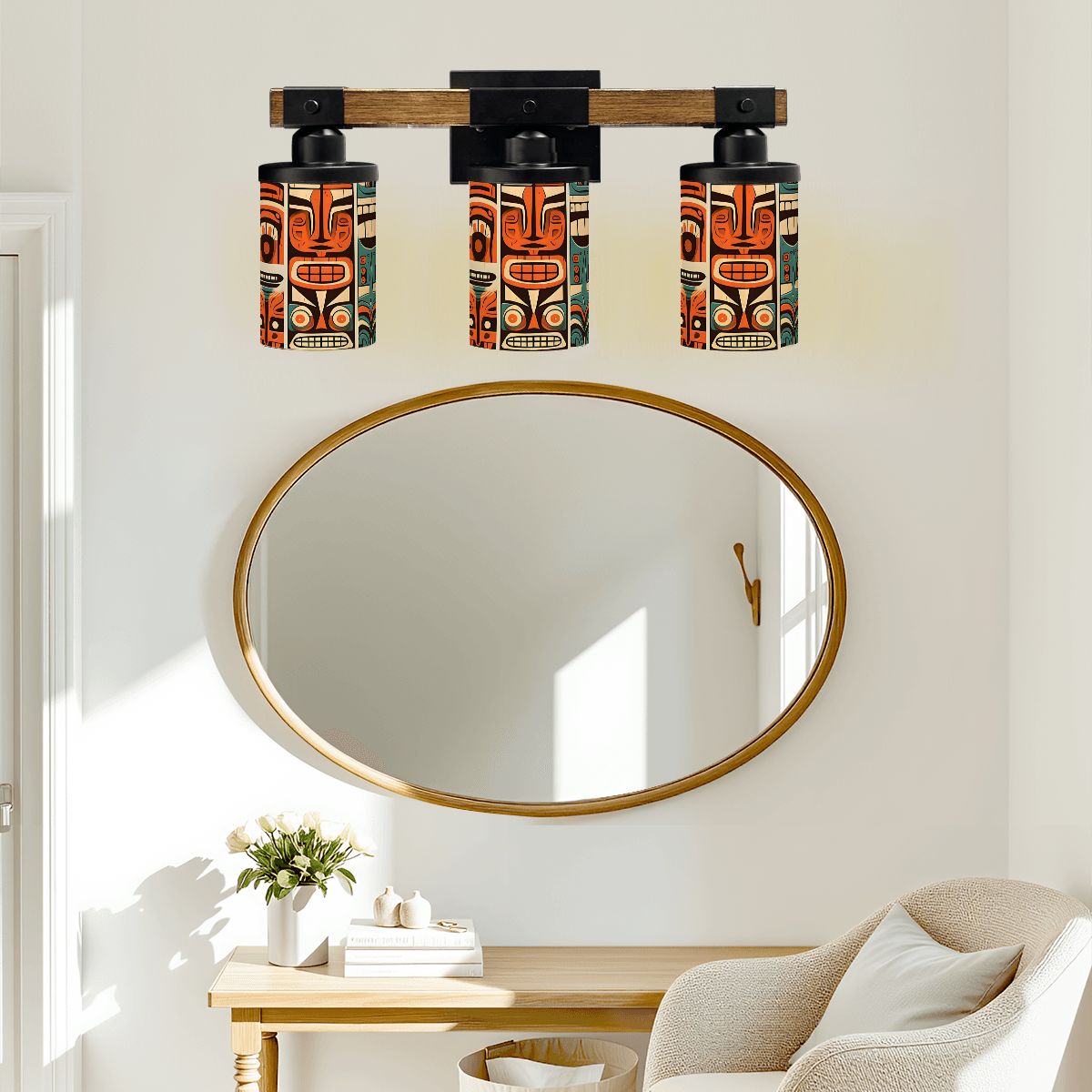 Mid Century Modern Tiki Idol Vanity Light Fixture - Mid Century Modern Gal