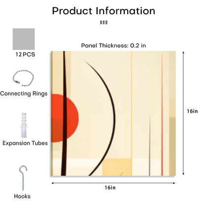 Mid Century Modern Abstract Geometric Bauhaus Designed Hanging Room Divider 12 pcs - Mid Century Modern Gal
