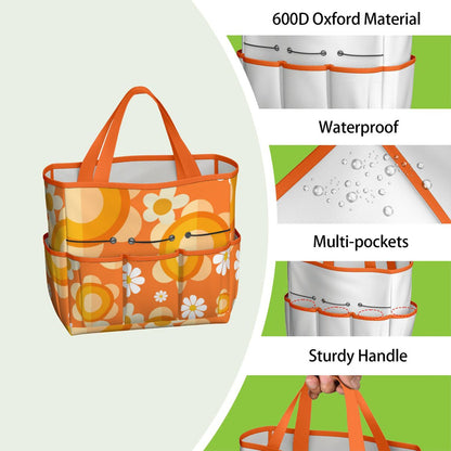 Flower Power Orange Groovy Mod Garden Tool Bag