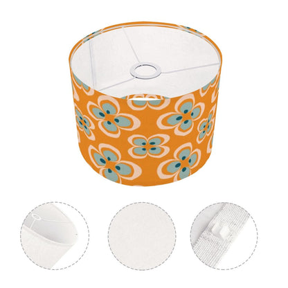 Mid Century Modern Scandinavian Modern Danish Orange, Blue Floral MCM Lamp SHADE ONLY - For Arc Floor Lamps Only - Mid Century Modern Gal