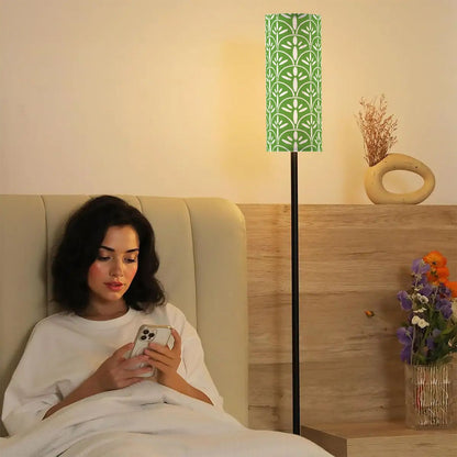 Art Deco Colorful Abstract Floor Lamp |  Green Grass And White Mid Century Modern Lighting - Mid Century Modern Gal
