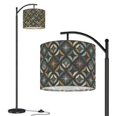 Mid Century Modern Elegant Gray Geometric Starburst Arc Floor Lamp - Mid Century Modern Gal