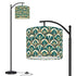 Art Deco Peacock Inspired Arc Floor Lamp - Mid Century Modern Gal