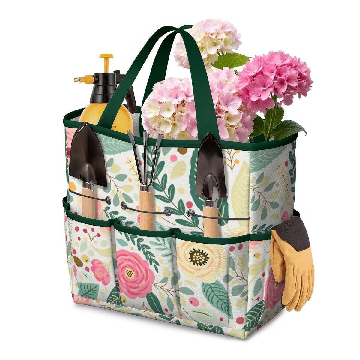 Floral Pink Mid Century Modern Garden Tool Bag - Mid Century Modern Gal