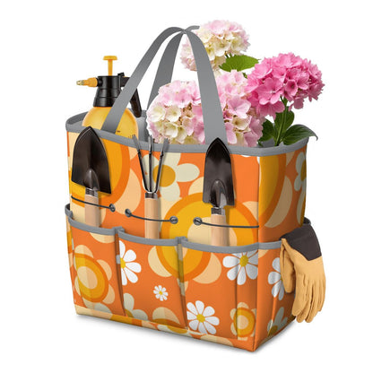Flower Power Orange Groovy Mod Garden Tool Bag - Mid Century Modern Gal